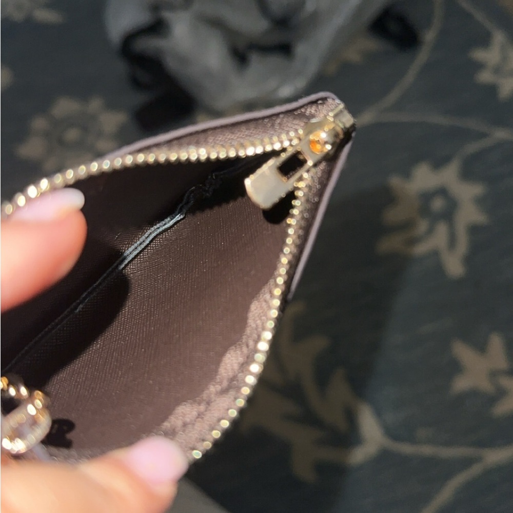 Geometric Pattern Brown Zip Pouch Wallet - image 3